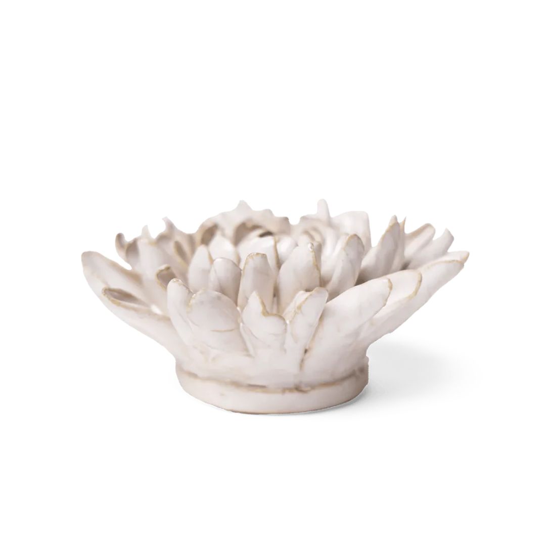 Mum Ceramic Flower – Chive – Ivory – 4.5″ x 2″